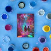 Out of this World - Virtual Reality Neon Dschungel Postkarte