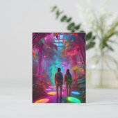 Out of this World - Virtual Reality Neon Dschungel Postkarte (Stehend Vorderseite)