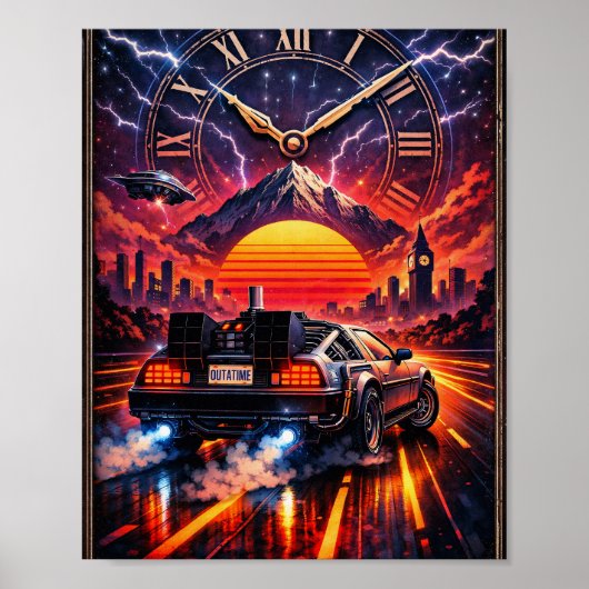 Out of Time – Retro Futuristic Sci-Fi Wall Art Poster (Vorne)