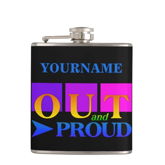 Out & PROUD-benutzerdefinierte Flasche Flachmann (Vorderseite)