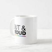 OUT & PROUD KAFFEETASSE (Vorderseite Links)