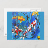 "Out the Blue" Koi Fish Art Malerei! Postkarte (Vorne/Hinten)