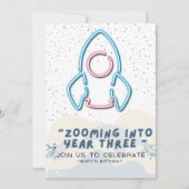 Out to space Birthday party invitation Card (Vorderseite)