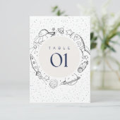 Out to space Birthday Party Table Flat card Einladung (Stehend Vorderseite)