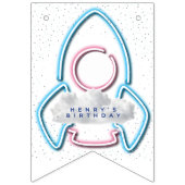 Out to Space Customizable Birthday Wimpelkette (Erste Fahne)