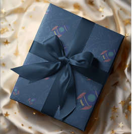 Out to Space Thema Geschenkpapier