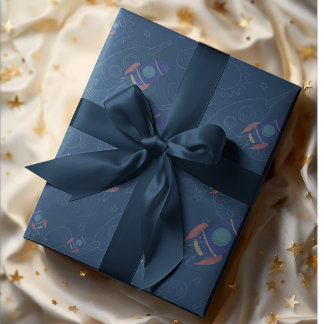 Out to Space Thema Geschenkpapier
