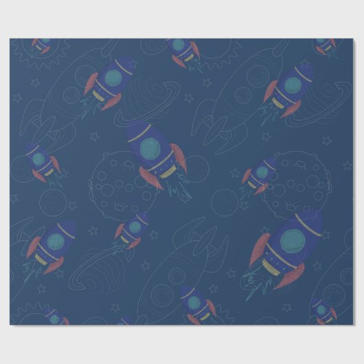 Out to Space Thema Geschenkpapier (Flach)