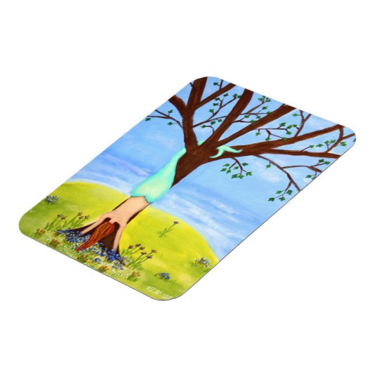 "Out Water" Meerjungfrau Fantasiekunst Magnet (Linke Seite)