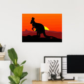 Outback Australian Kangaroo bei Sunset Poster (Heimbüro)