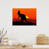 Outback Australian Kangaroo bei Sunset Poster (Küche)