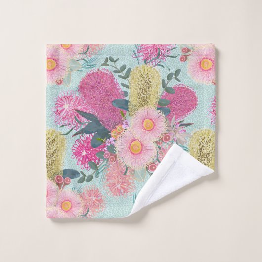 Outback Banksia und Grevillea Eukalyptus Badhandtuch Set (Waschlappen)