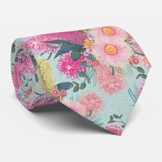 Outback Banksia und Grevillea Eukalyptus Krawatte (Gerollt)