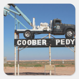 Outback Coober Pedy maßgeschneiderte Souvenir Quadratischer Aufkleber