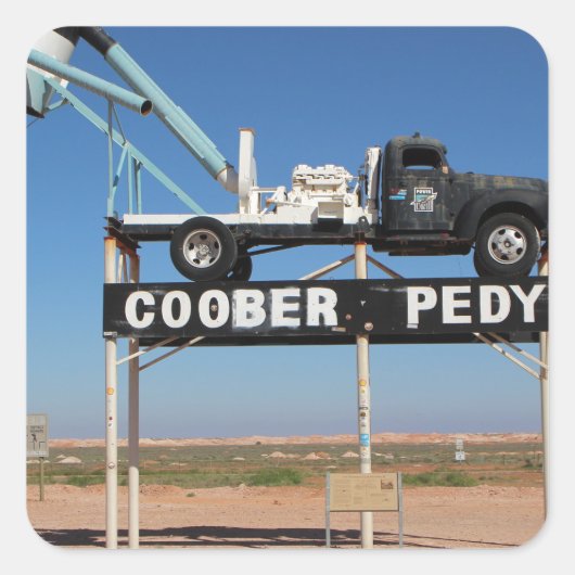 Outback Coober Pedy maßgeschneiderte Souvenir Quadratischer Aufkleber (Vorderseite)