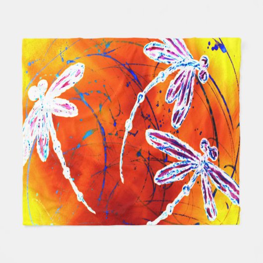 Outback Dragonfly Dance Fleecedecke (Vorderseite (Horizontal))