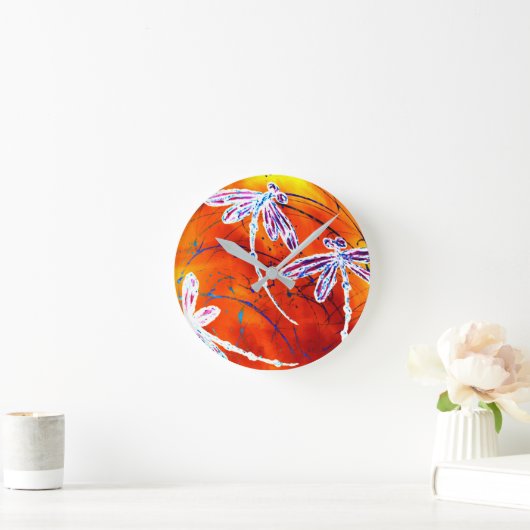 Outback Dragonfly Dance Runde Wanduhr (Zuhause)