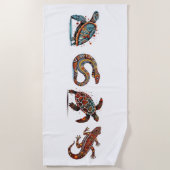 Outback Earth Spirits, Aborigine-Kunst Strandtuch (Vorderseite)