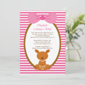 Outback Kangaroo Baby Girl Dusche Einladung (Stehend Vorderseite)