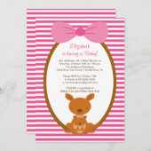 Outback Kangaroo Baby Girl Dusche Einladung (Vorne/Hinten)