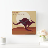 Outback Kangaroo Quadratische Wanduhr (Zuhause)