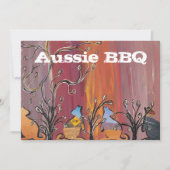 Outback Kangaroos Aussie GRILLEN Einladungen (Vorderseite)