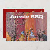 Outback Kangaroos Aussie GRILLEN Einladungen (Vorne/Hinten)