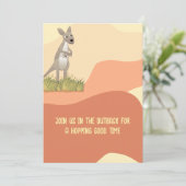 Outback Känguru, Hopping gute Zeit, BOHO Einladung (Stehend Vorderseite)