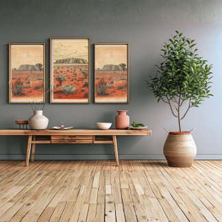 Outback Odyssey – Retro Australian Desert Travel Bilderwand Sets