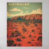 Outback Odyssey – Retro Australische Wüstenreise Poster (Vorne)