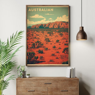 Outback Odyssey – Retro Australische Wüstenreise  Poster