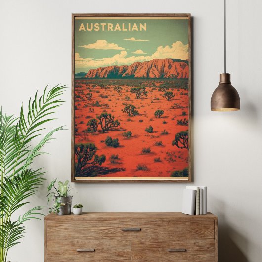 Outback Odyssey – Retro Australische Wüstenreise Poster