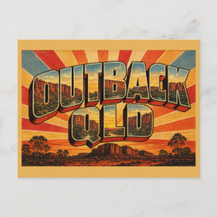 Outback Queensland Australien Rotes Erde Vintage A Postkarte