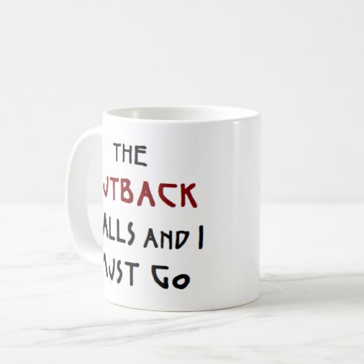 Outback ruft Kaffeemaschine Tasse (Vorderseite Links)