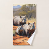 Outback Trio: Wombat Wanderers Badhandtuch Set (Handtuch)