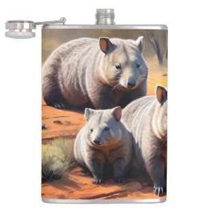 Outback Trio: Wombat Wanderers Flachmann