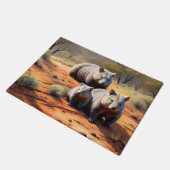Outback Trio: Wombat Wanderers Fußmatte (Schrägansicht)
