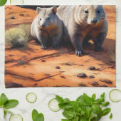 Outback Trio: Wombat Wanderers Geschirrtuch (Gefaltet)
