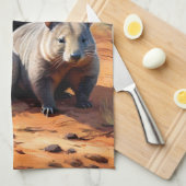 Outback Trio: Wombat Wanderers Geschirrtuch (Viertel Falte)
