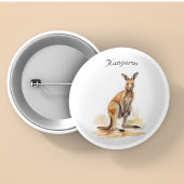 Outback Wanderer: Watercolor-Känguru individuell Button