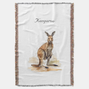 Outback Wanderer: Watercolor-Känguru individuell Decke