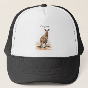 Outback Wanderer: Watercolor-Känguru individuell Truckerkappe