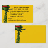 Outboard Motor Repair Service Engine Business Card Visitenkarte (Vorne/Hinten)