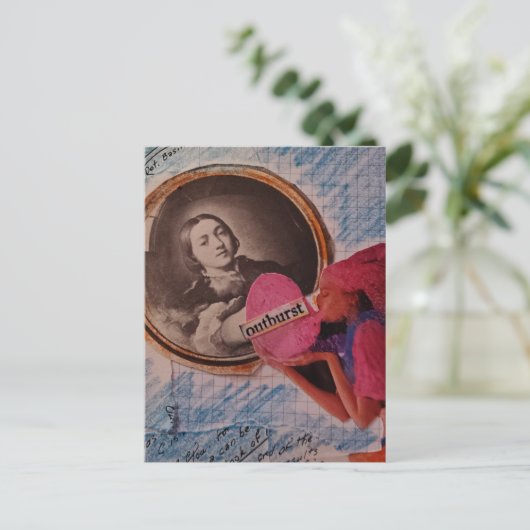 Outburst Mixed Media Collage Postkarte (Stehend Vorderseite)
