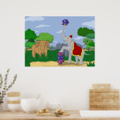Outcast Circus Elephant Cartoon Poster Print (Küche)