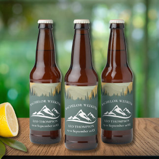 Outdoor-Abenteuer Berg Bachelor-Wochenende Bierflaschenetikett