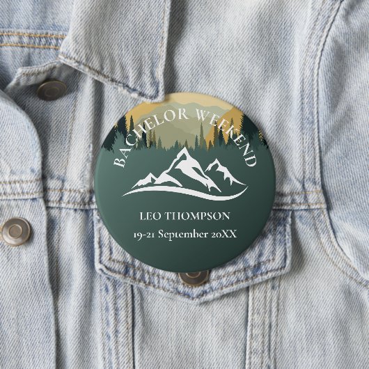 Outdoor-Abenteuer-Berg-Junggesellen-Wochenende Button (Beispiel)