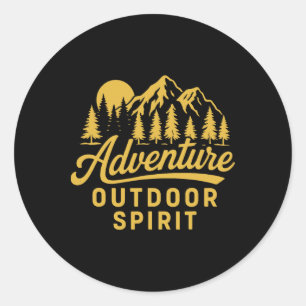 Outdoor-Abenteuer Wandern Camping Bergsteigen Berg Runder Aufkleber