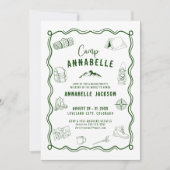 Outdoor Adventure Camp Junggeselinnen-Abschied Einladung (Vorderseite)