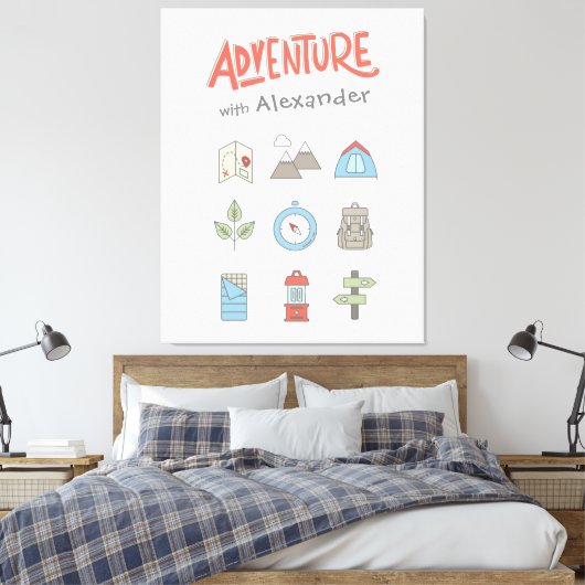 Outdoor Adventure Camping Kinder Leinwand Kunst, D (Insitu (Schlafzimmer))
